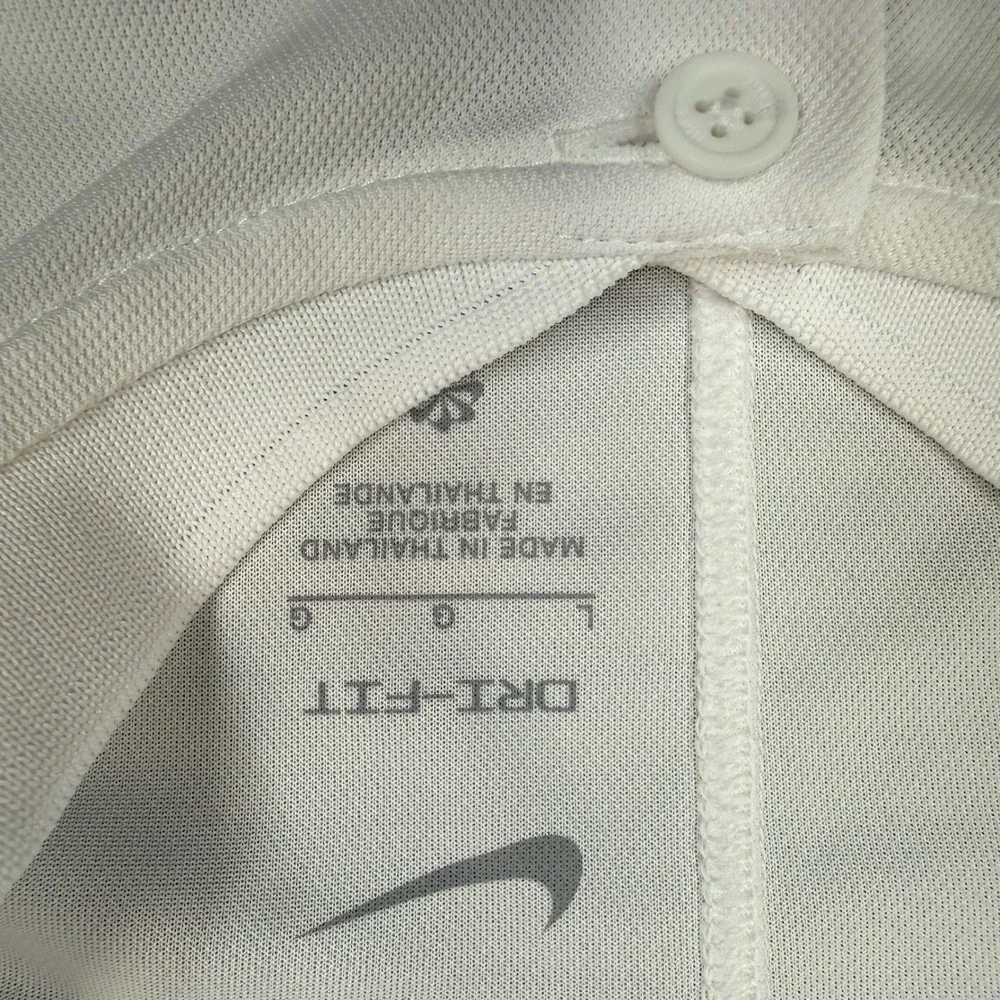 Nike Mens Large Golf Polo White Dri-FIT Blade Collar DH0838-100 New